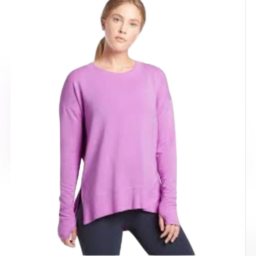 Athleta Coastal Luxe Super Soft Modal Blend Sweatshirt in Plumeria Purple Sz XS